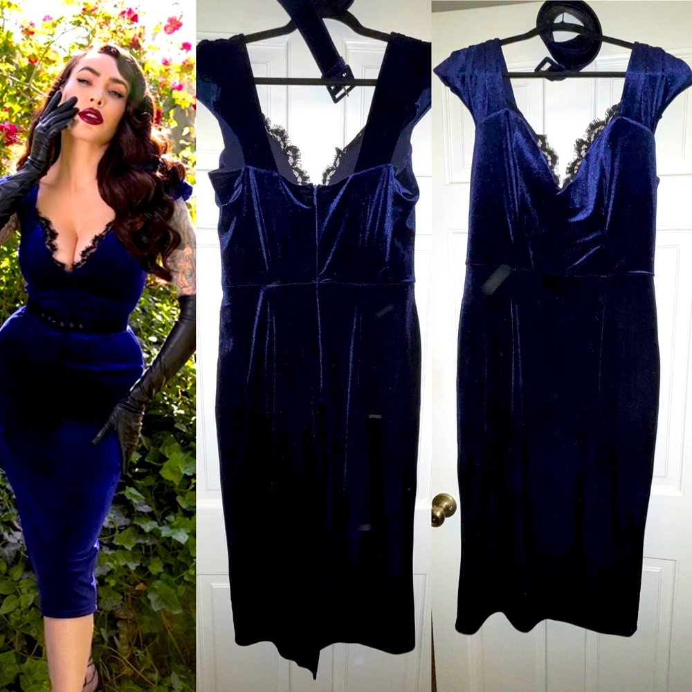 SOLD -Baudelaire Wiggle Dress,Midnight Blue worn once